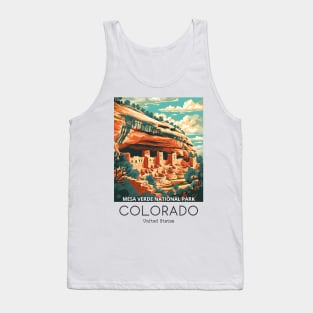 A Vintage Travel Illustration of Mesa Verde National Park - Colorado - US Tank Top